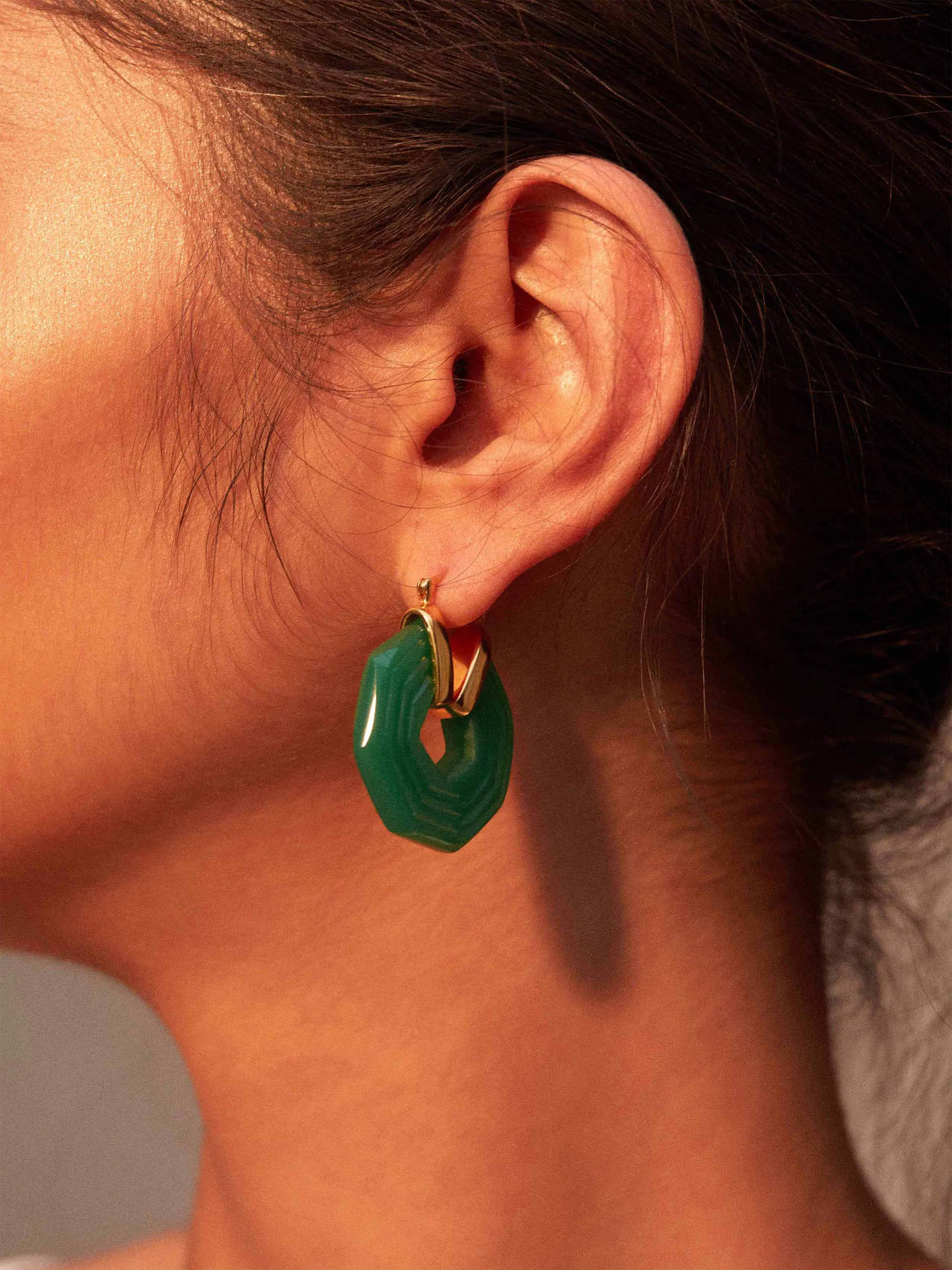 Emerald Sphinx earrings