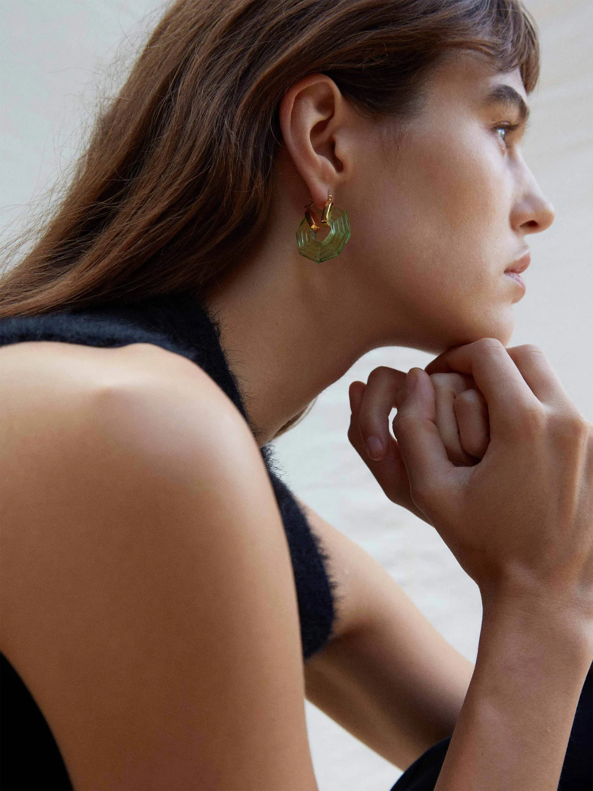 Emerald Sphinx earrings