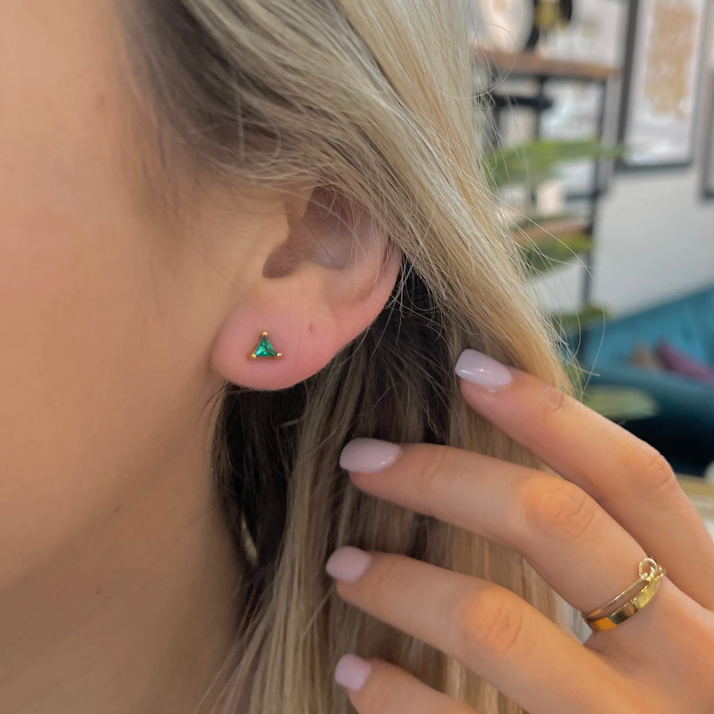 Emerald Triangle Studs