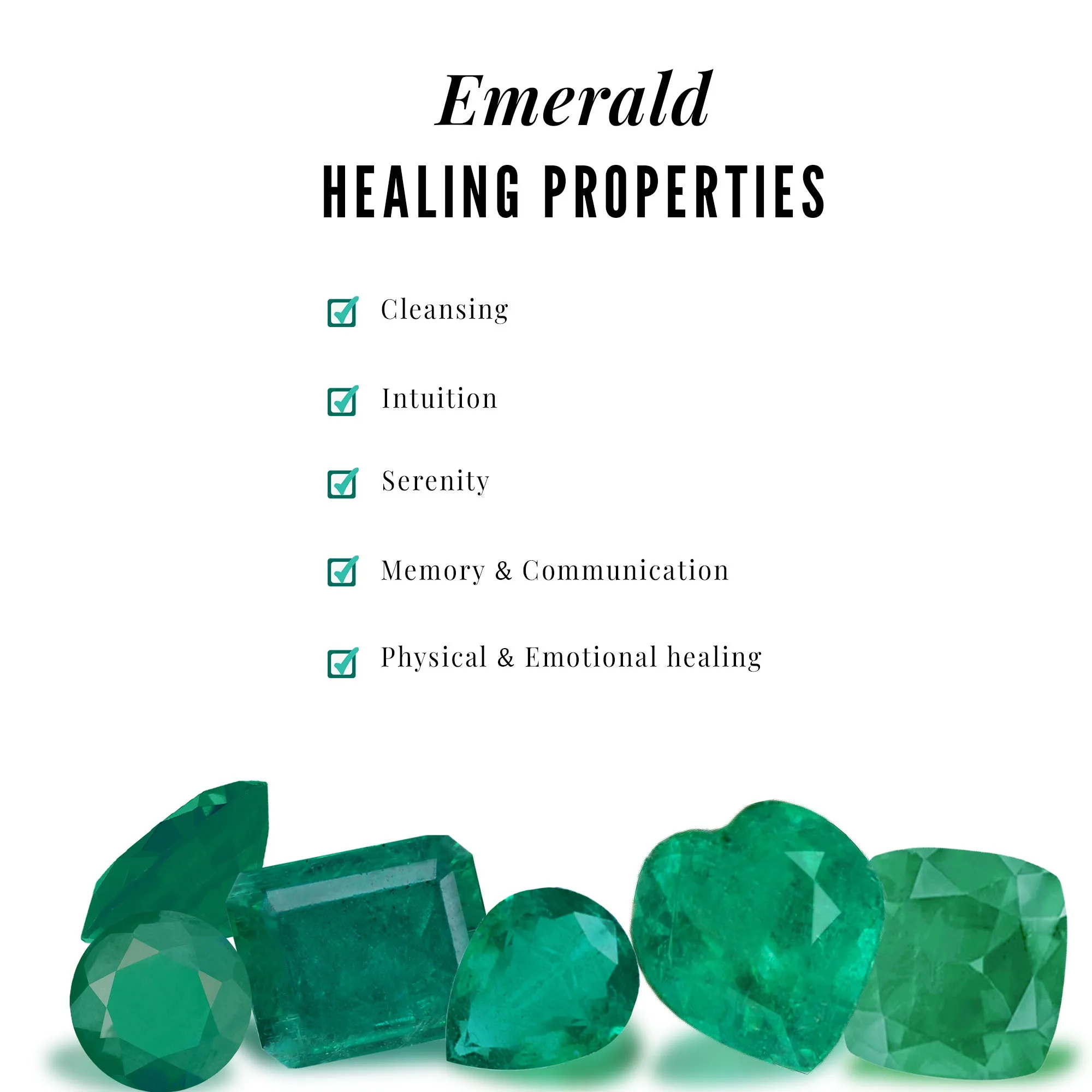 Emerald Vintage Teardrop Wedding Ring Set with Diamond