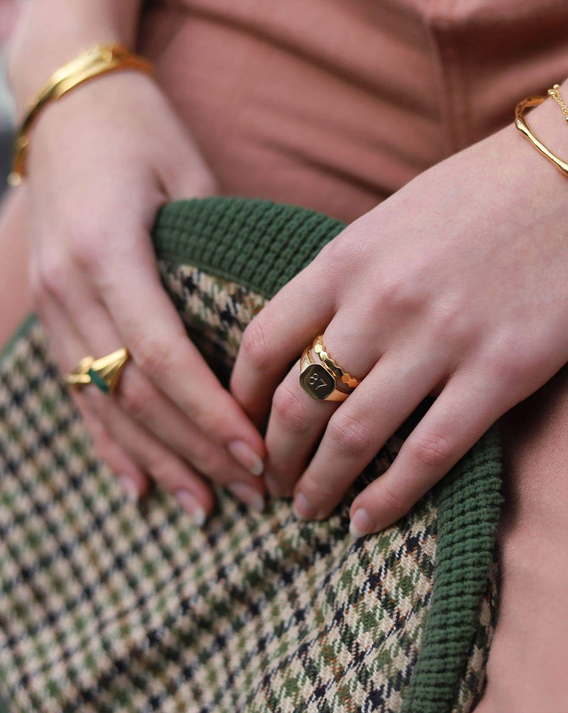 Engravable Octa Signet Ring | 18ct Gold Vermeil