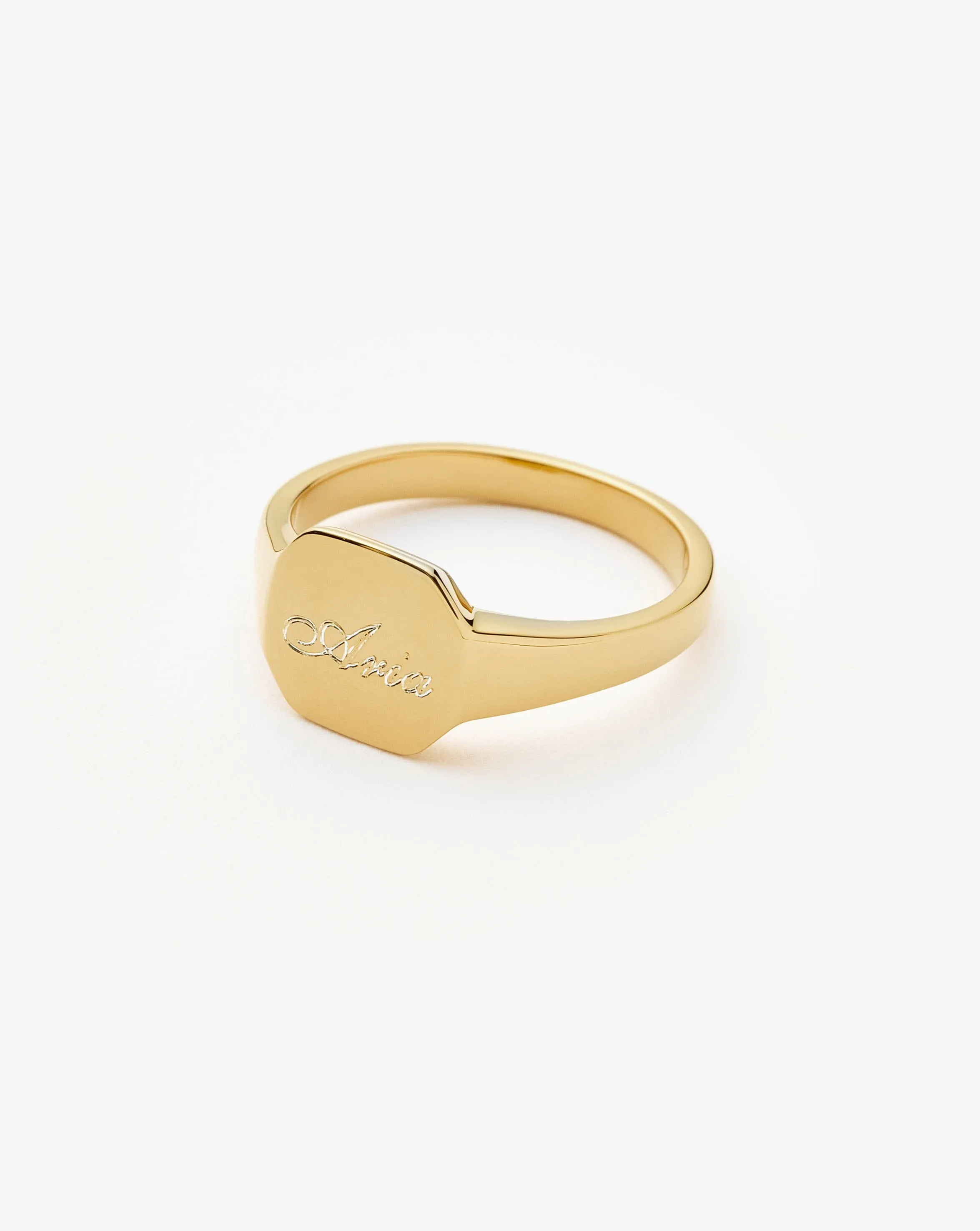 Engravable Octa Signet Ring | 18ct Gold Vermeil