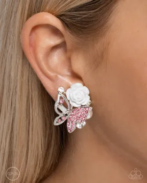 Fanciful Facade - Pink-Clip-On