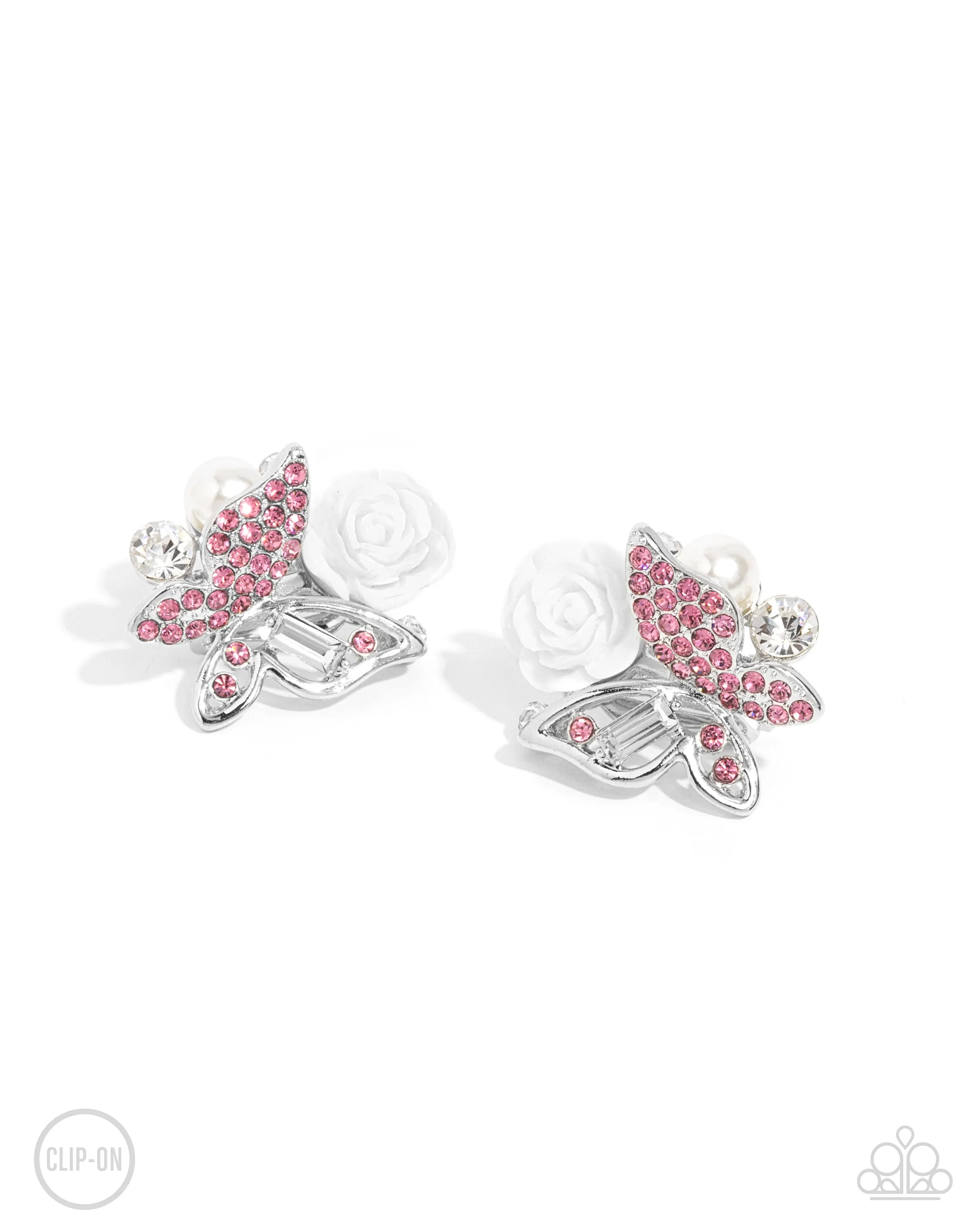 Fanciful Facade - Pink-Clip-On
