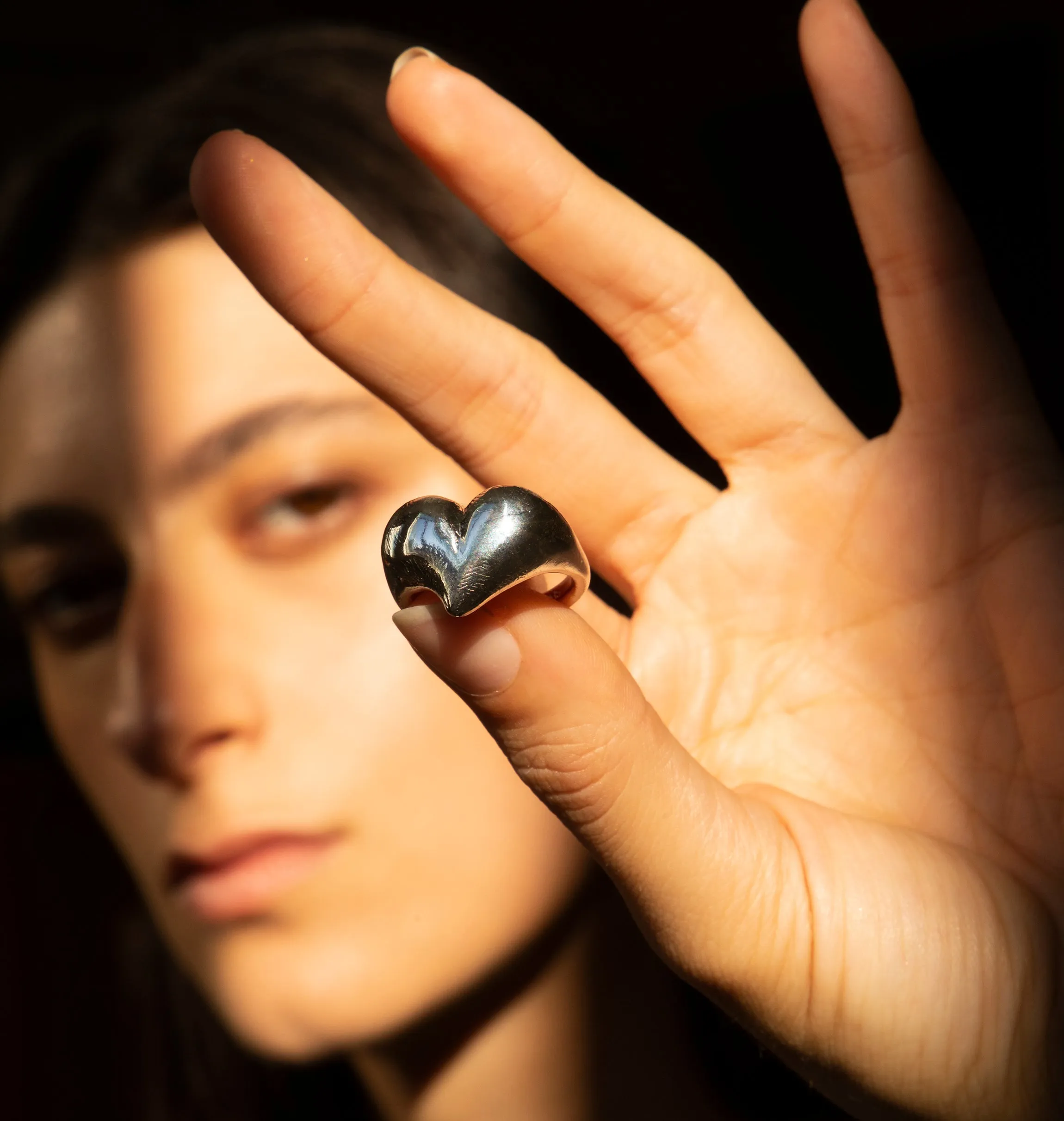 Fat heart ring