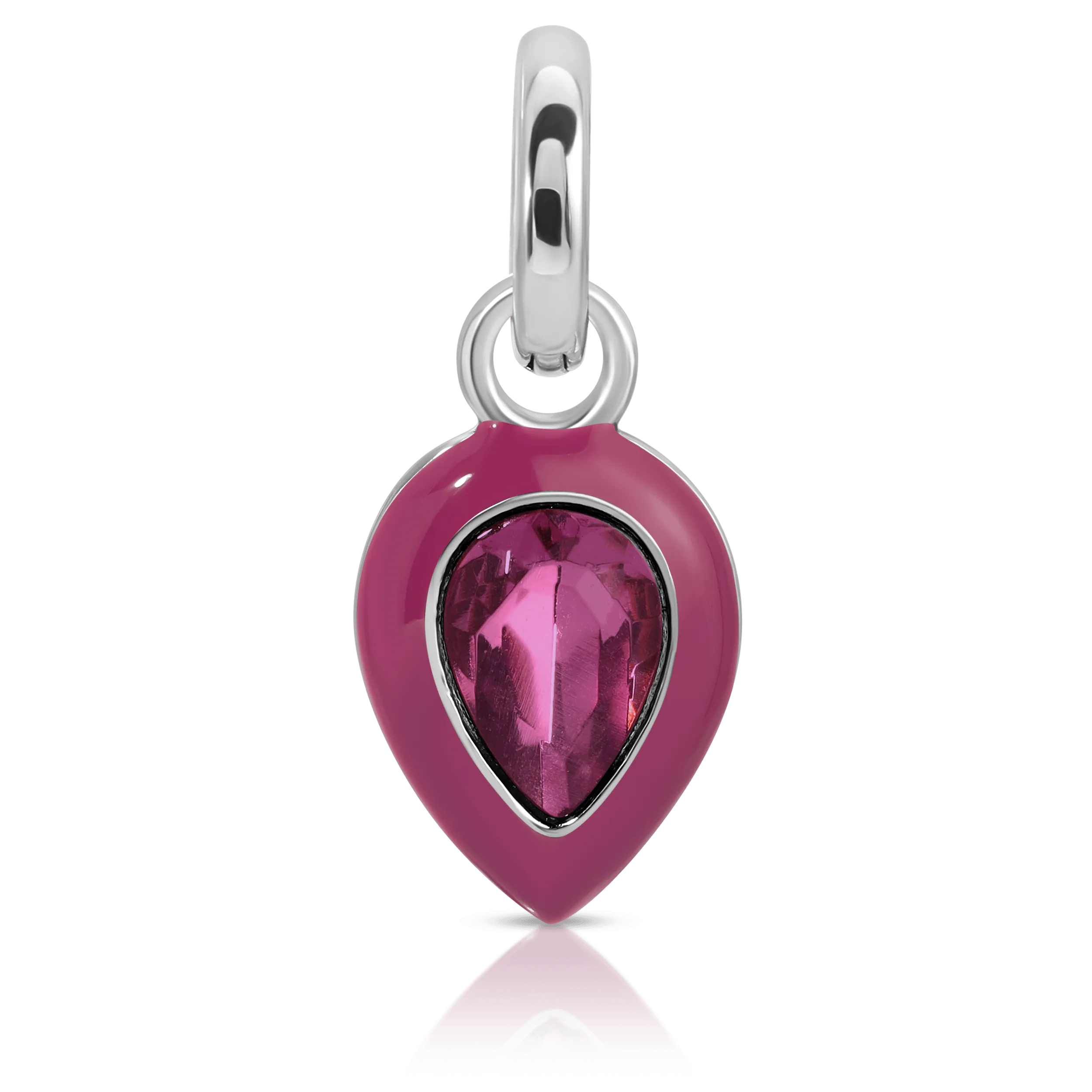 February Amethyst Birthstone Charm - Pear