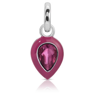 February Amethyst Birthstone Charm - Pear