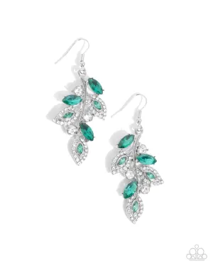 Flourishing Feature - Green Earrings - Paparazzi Accessories