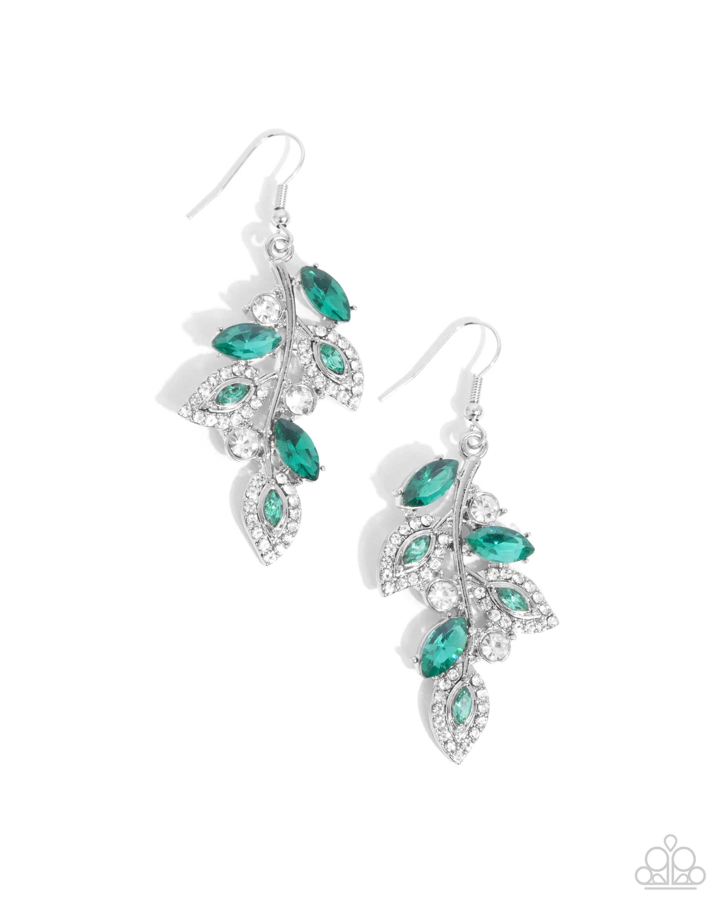 Flourishing Feature - Green Earrings - Paparazzi Accessories