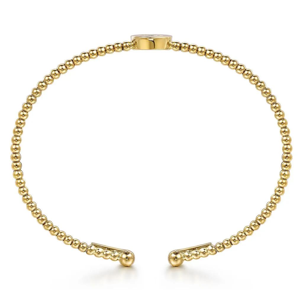 Gabriel & Co. 14k Yellow Gold Round S Initial Diamond Bujukan Cuff Bracelet