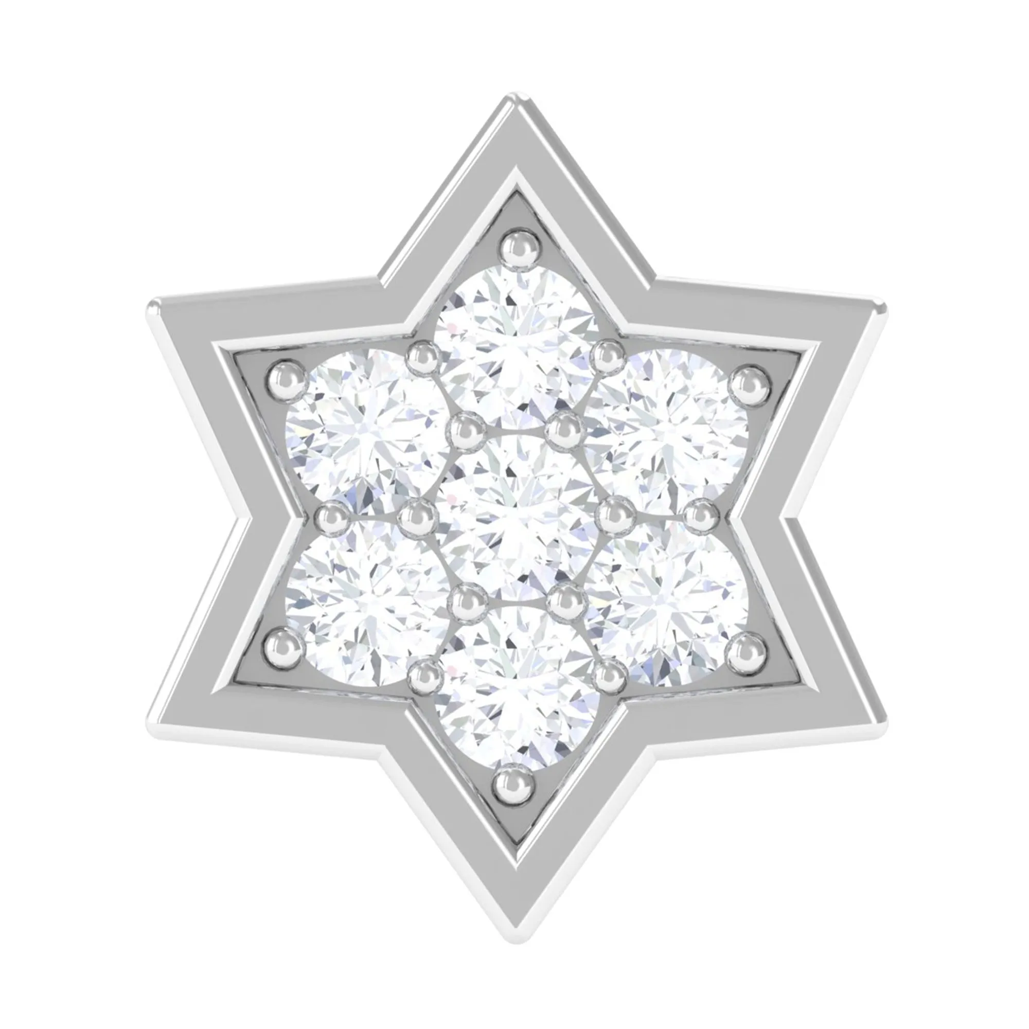 Genuine Diamond Star Earring for Helix Piercing