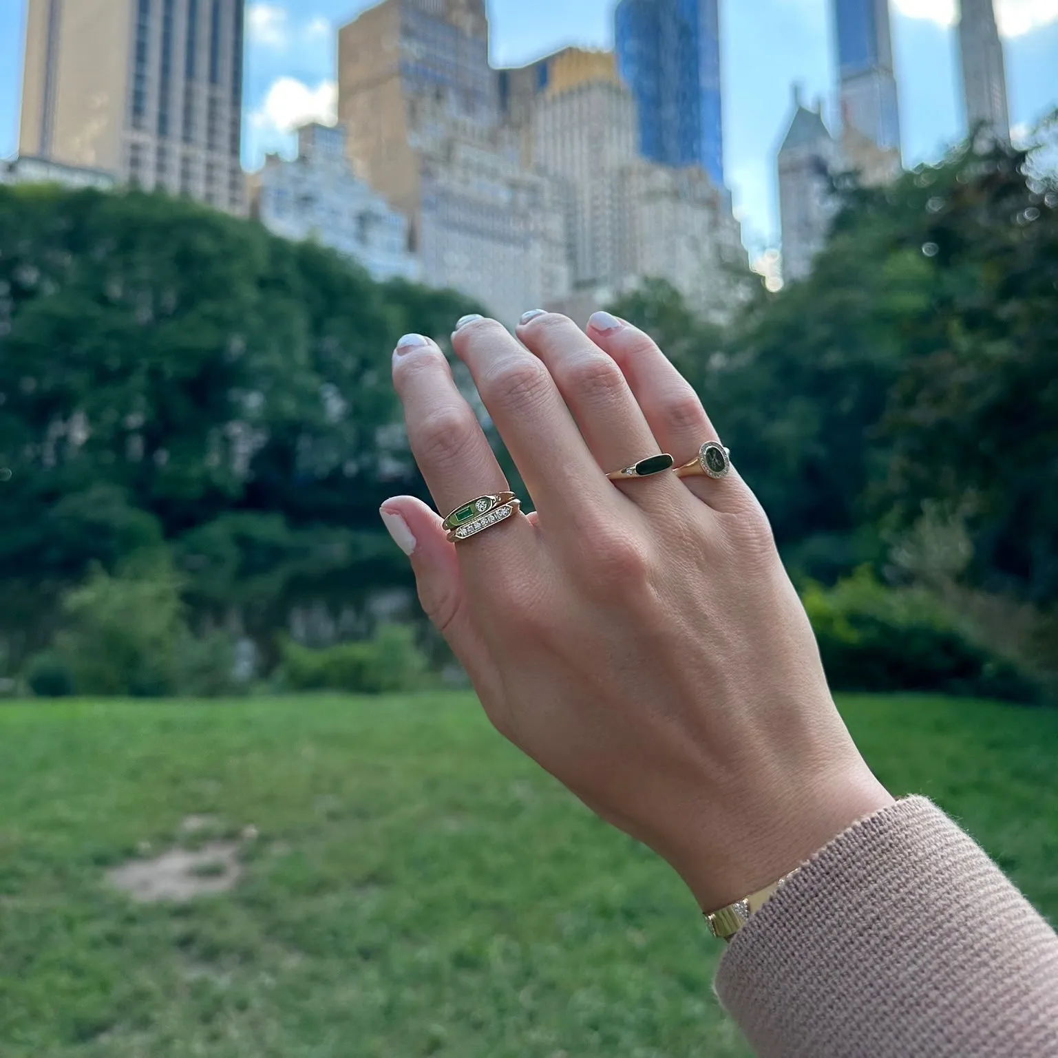 Gold Bar Signet Ring