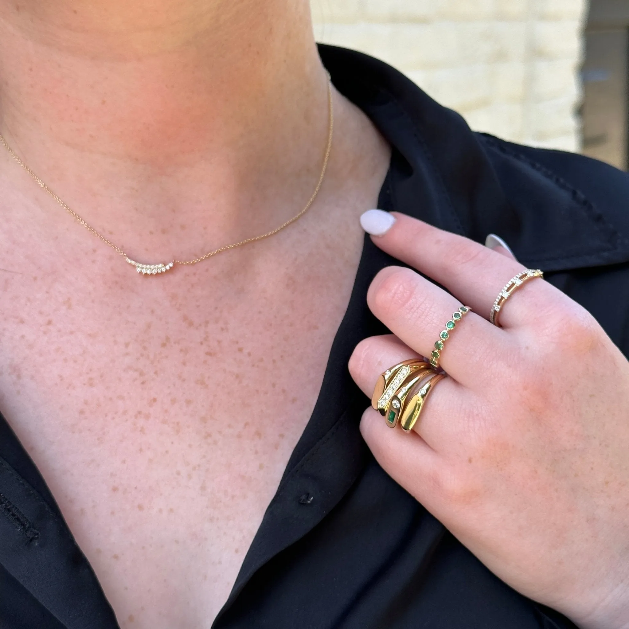 Gold Bar Signet Ring