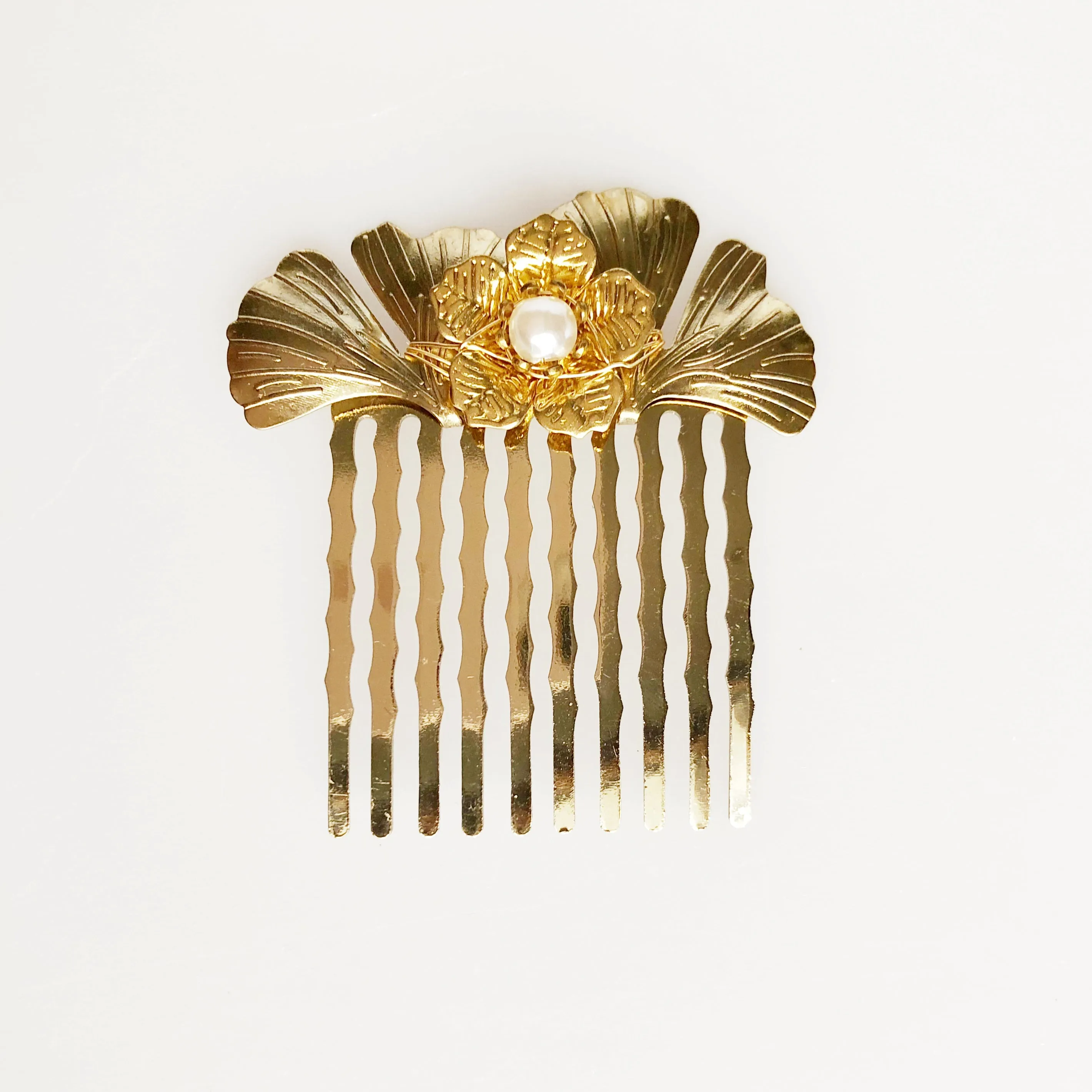 Gold Ginkgo Hair Comb