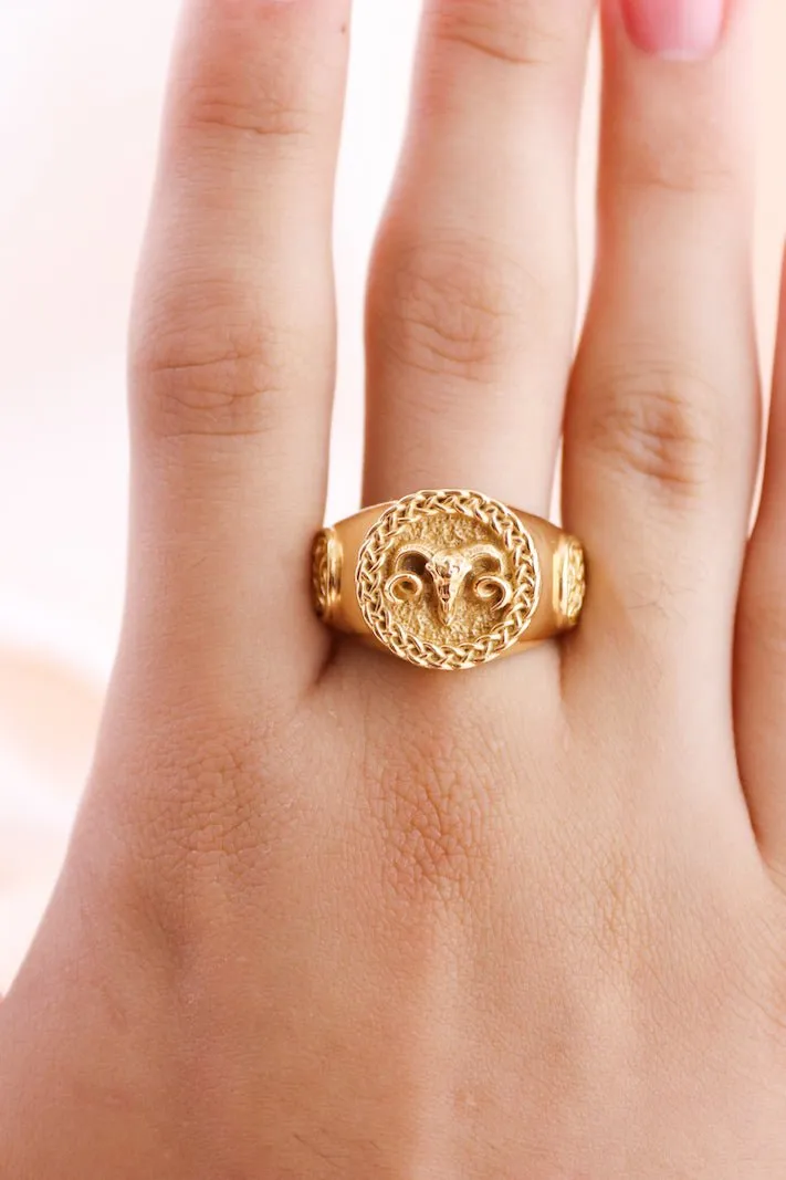 Gold "Celtic Aries" Ring