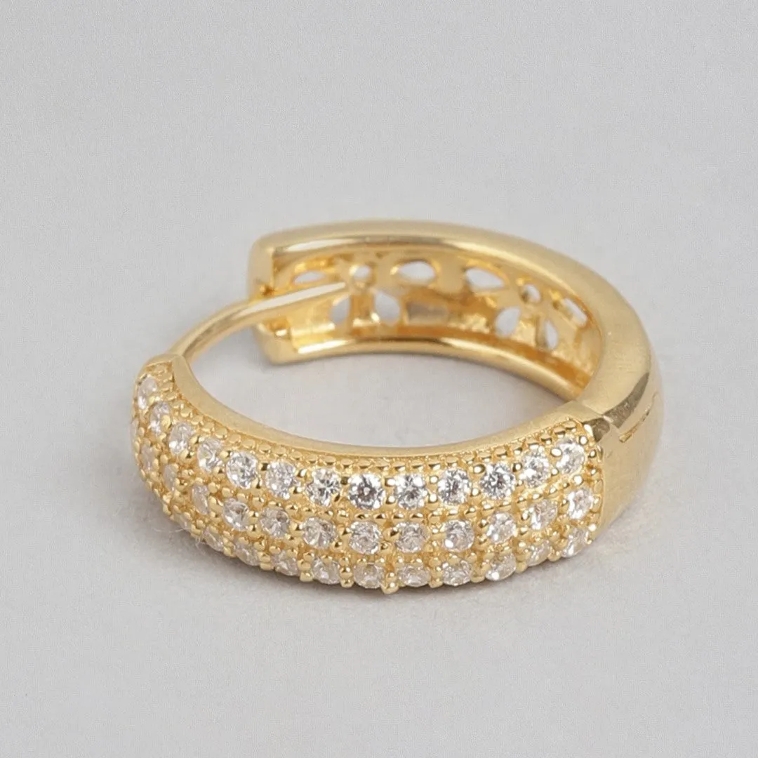 Golden Radiance Gold-Plated 925 Sterling Silver Hoop Earrings