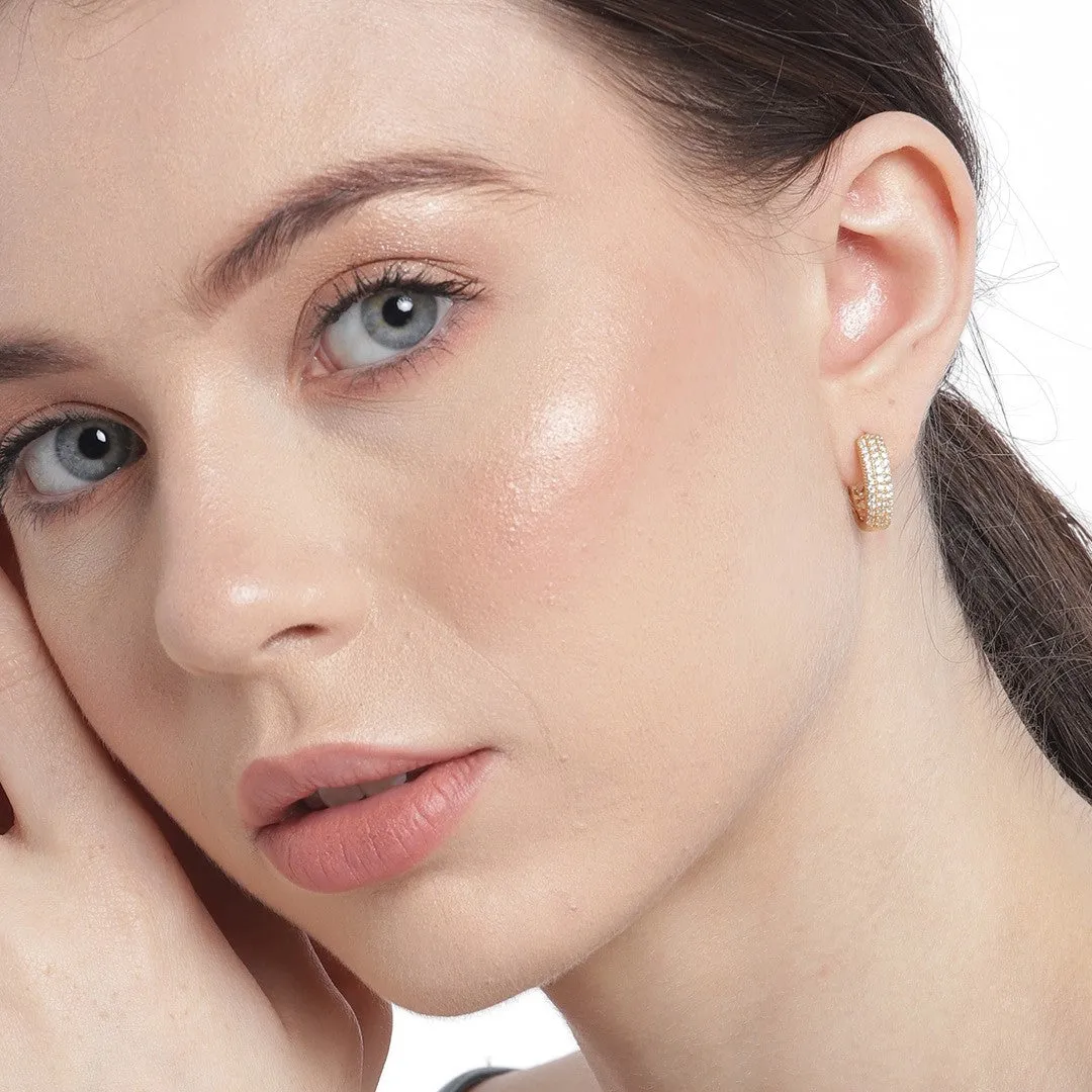 Golden Radiance Gold-Plated 925 Sterling Silver Hoop Earrings