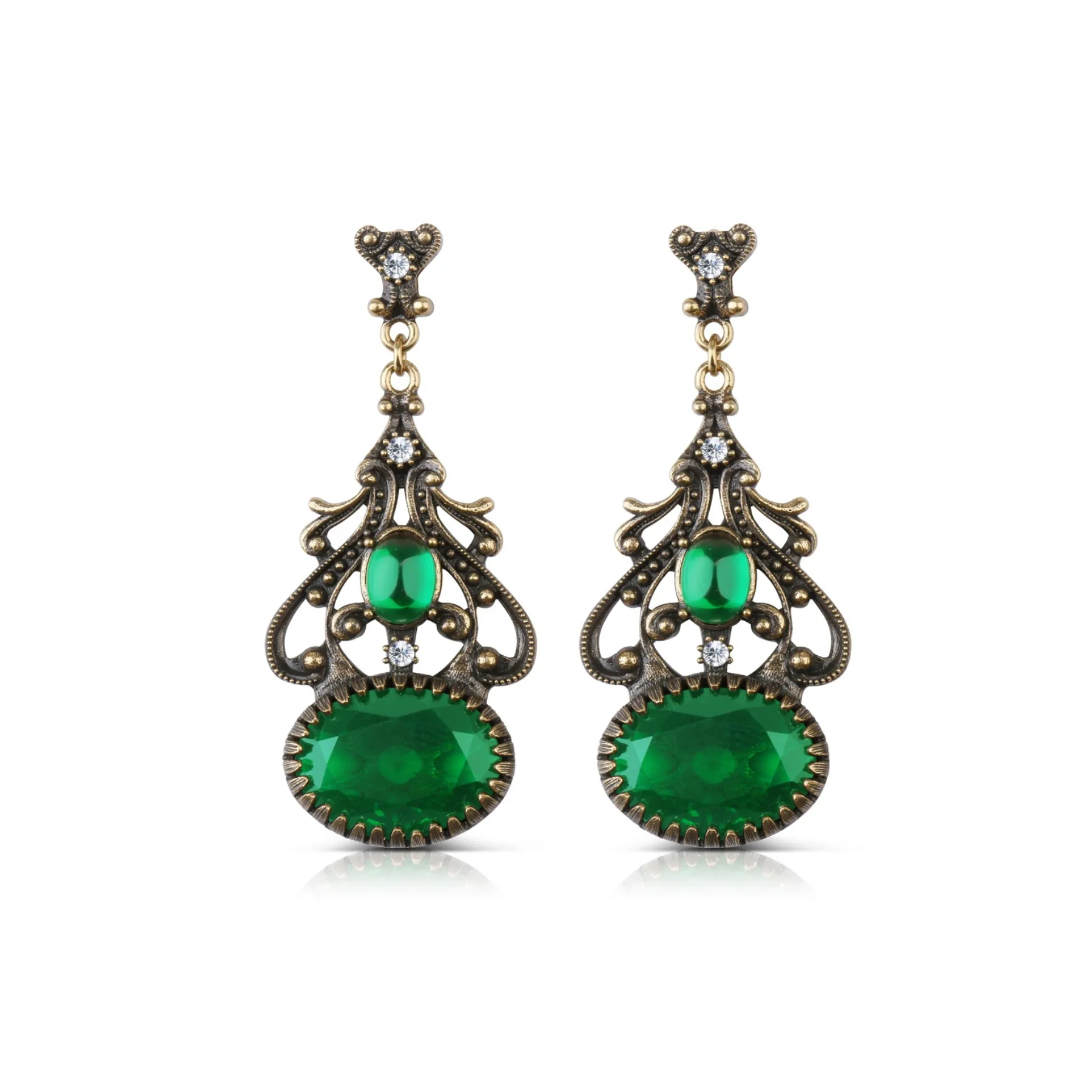 Green Stone FOB Earrings