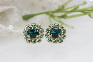 GREEN STUD EARRINGS