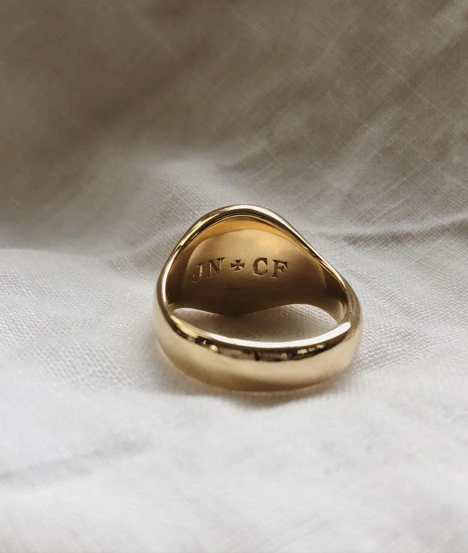 Hand Engraved Men's Classic Signet