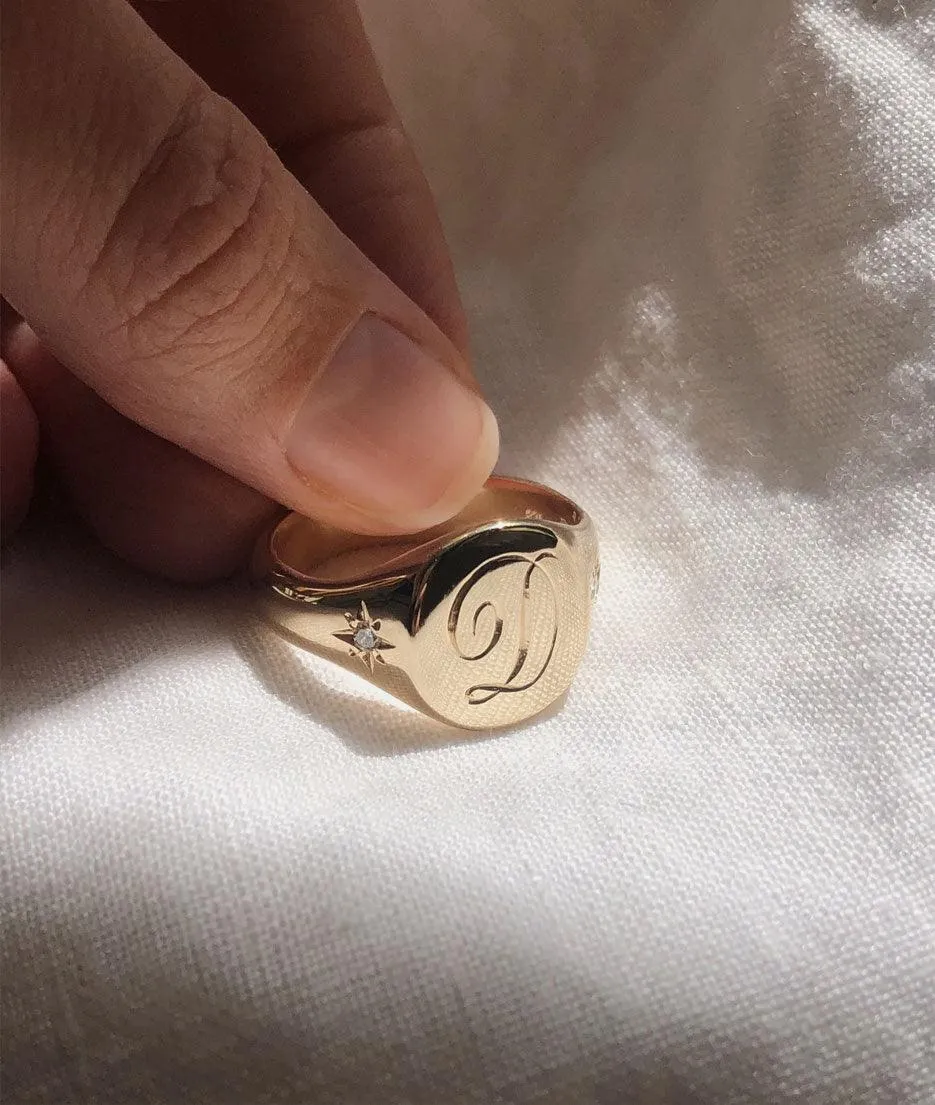 Hand Engraved Men's Classic Signet