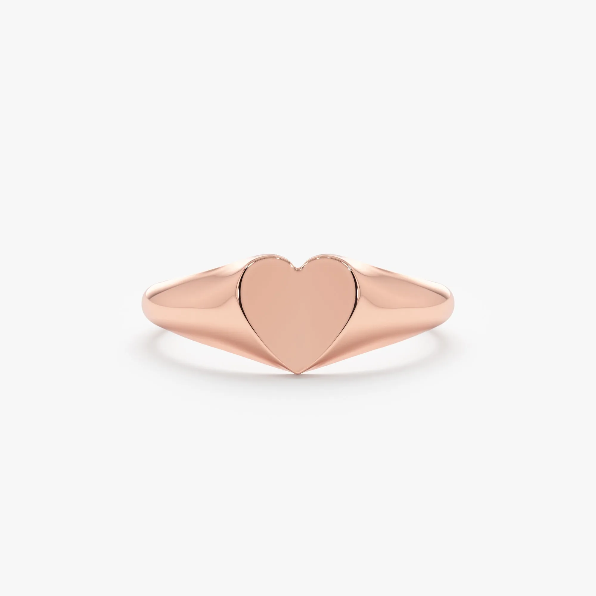 Heart Signet Ring In Solid Gold, Kate
