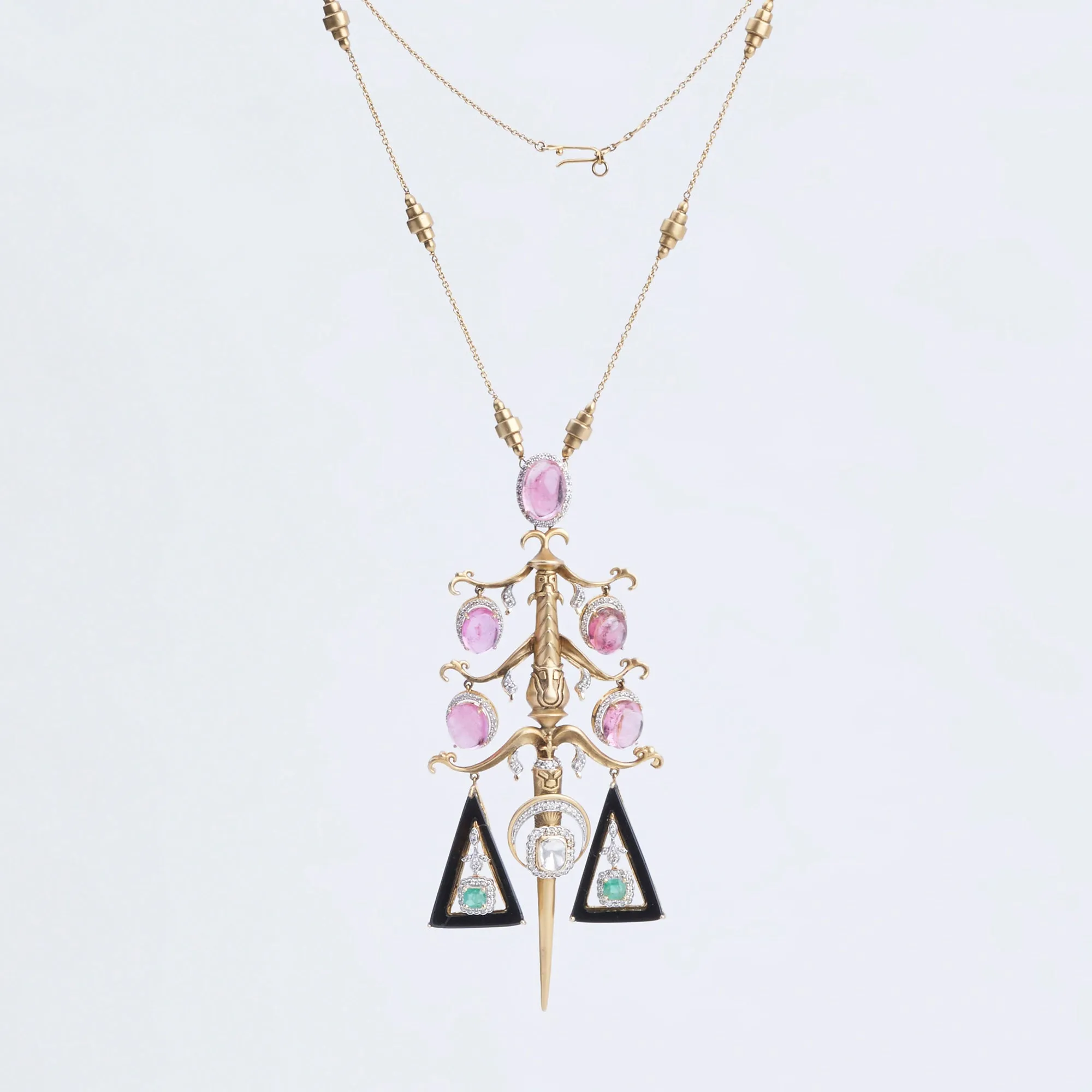 Heritage Statement Gold Pendant Necklace