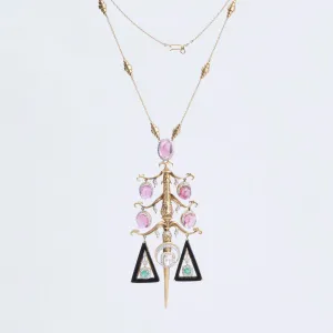 Heritage Statement Gold Pendant Necklace