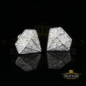 King of Bling's 0.24ct Cubic Zirconia 925 White Silver Women's & Men's Hip Hop Stud Earrings