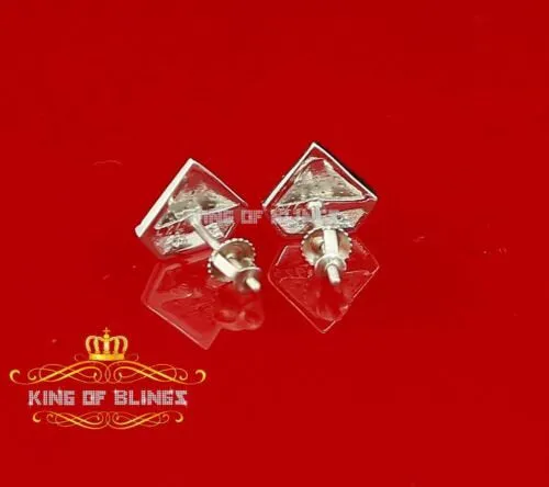 King of Bling's 0.24ct Cubic Zirconia 925 White Silver Women's & Men's Hip Hop Stud Earrings