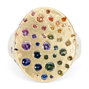 Large Carousel Lights Signet Ring - Made to Order