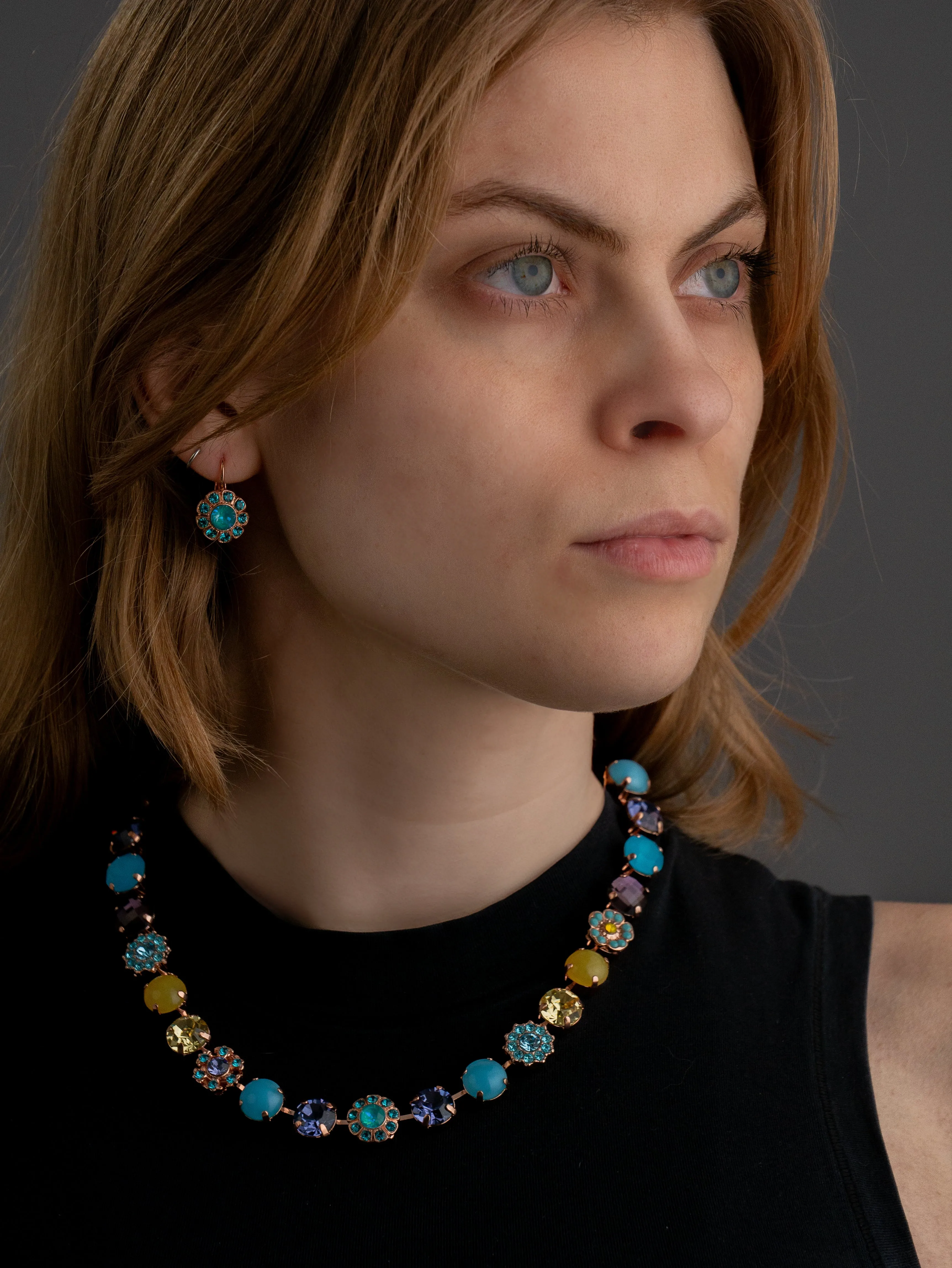 Large Daisy Leverback Earrings in "Vineyard Veranda" *Custom*