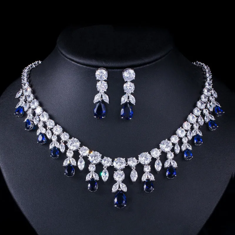 Luxury Water Drop Big Suit Super Flash Zircon Bridal Party Dress High-end Accessories