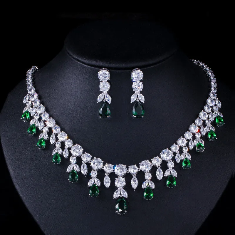 Luxury Water Drop Big Suit Super Flash Zircon Bridal Party Dress High-end Accessories