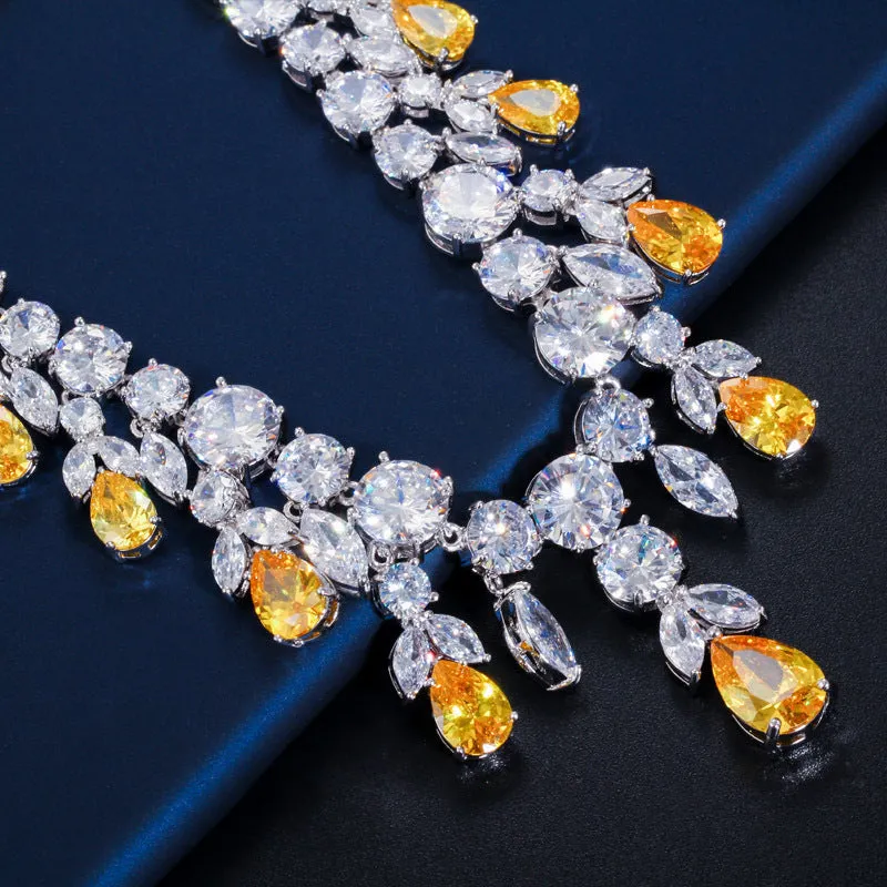 Luxury Water Drop Big Suit Super Flash Zircon Bridal Party Dress High-end Accessories