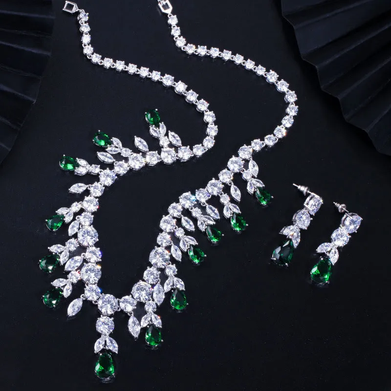 Luxury Water Drop Big Suit Super Flash Zircon Bridal Party Dress High-end Accessories