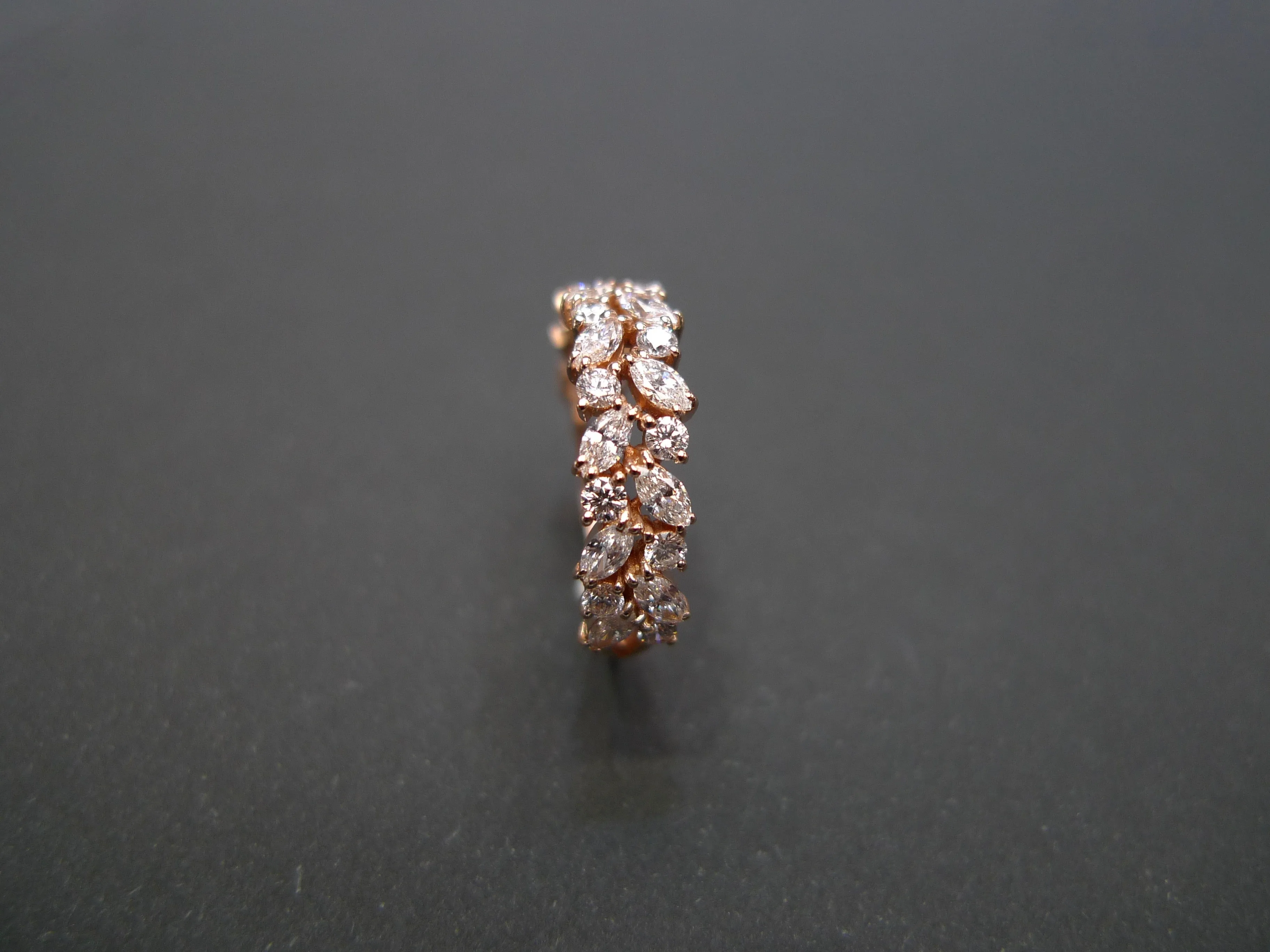 Marquise Cut Diamond Half Eternity Ring in Rose Gold