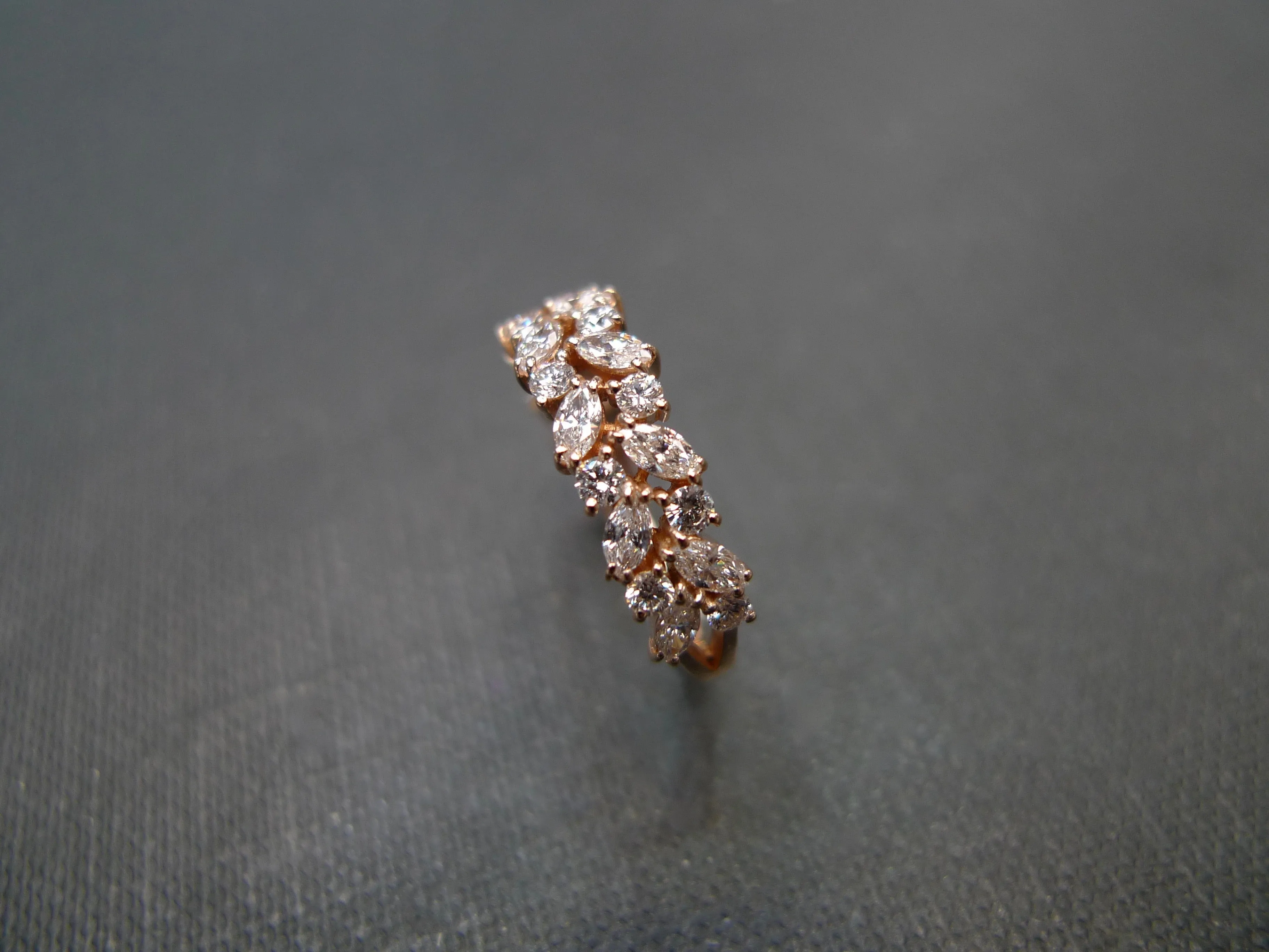 Marquise Cut Diamond Half Eternity Ring in Rose Gold