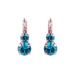Medium Double Stone Leverback Earrings "Blue Zircon" *Custom*