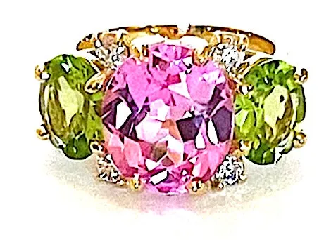 Medium GUM DROP™ Earrings with Pink Topaz and Blue Topaz and Diamonds