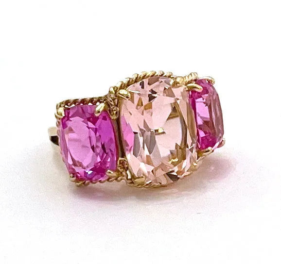 Medium GUM DROP™ Earrings with Pink Topaz and Blue Topaz and Diamonds