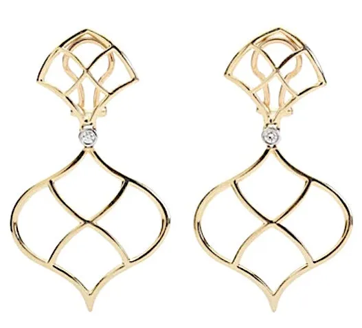 Medium GUM DROP™ Earrings with Pink Topaz and Blue Topaz and Diamonds