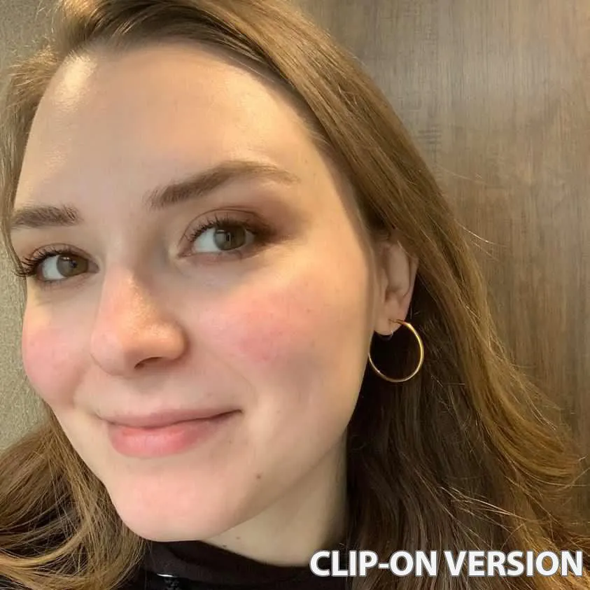 MEDIUM HOOP CLIP-ON EARRINGS IN GOLD