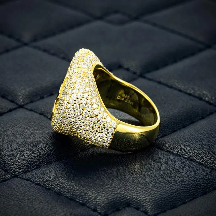 Moissanite Broken Heart Signet Ring 14K Gold
