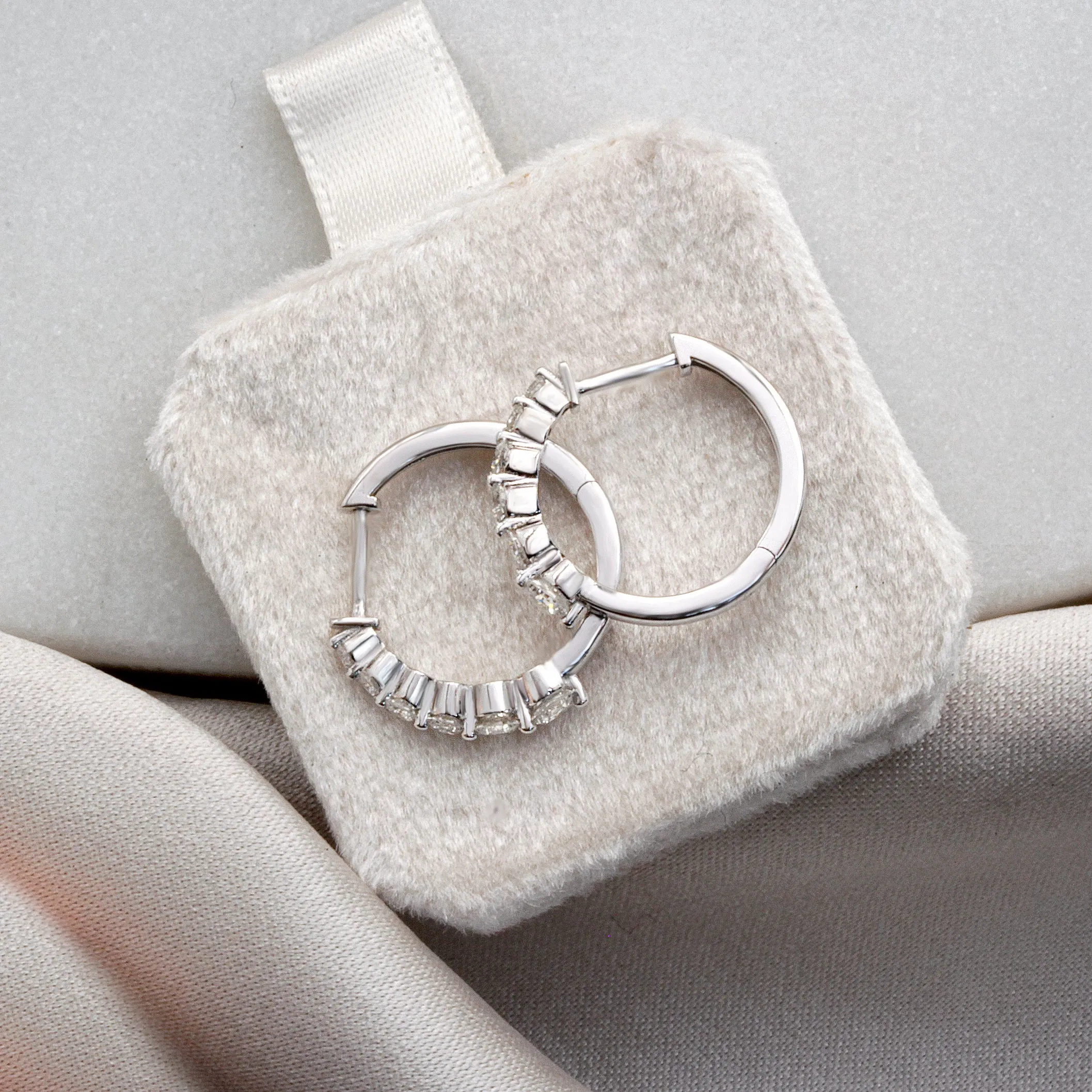 Ombre Hoop Diamond Earrings