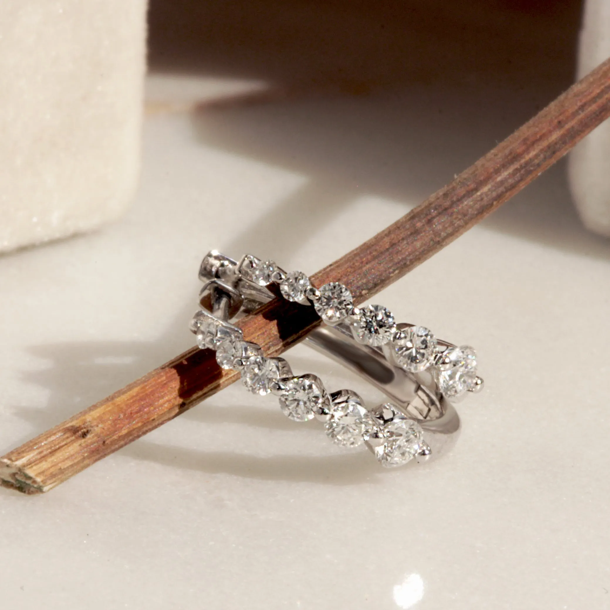 Ombre Hoop Diamond Earrings