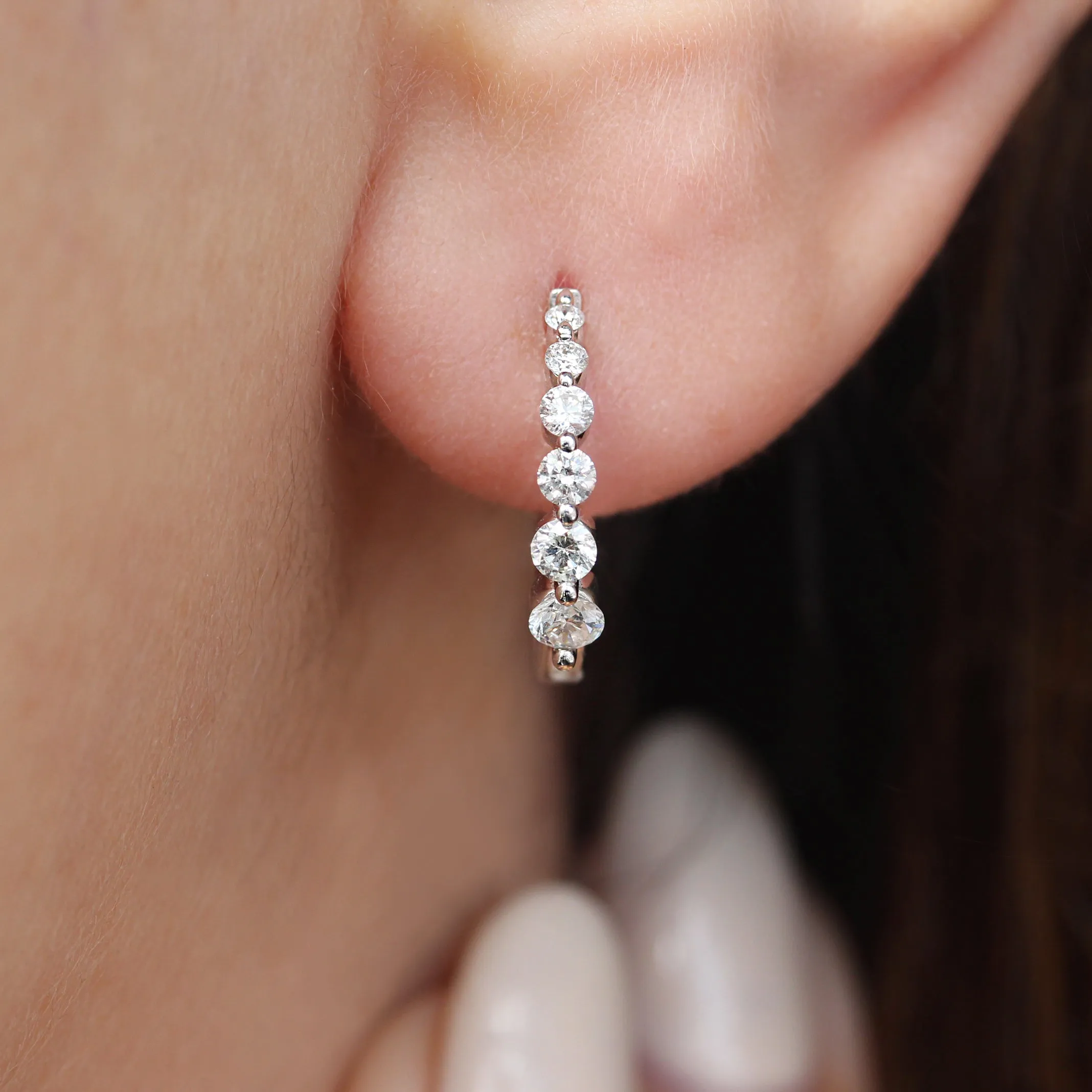 Ombre Hoop Diamond Earrings