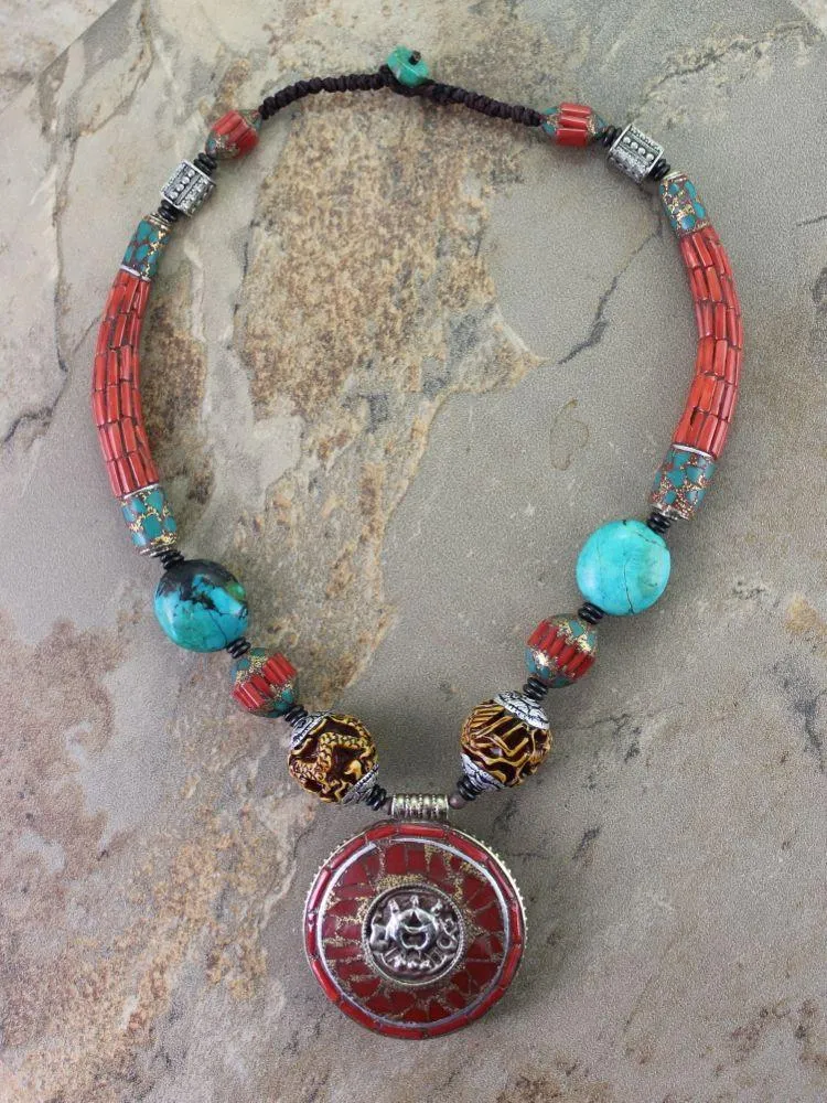 One of a Kind Vintage Tibetan Necklace