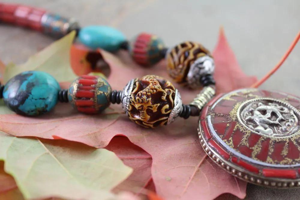 One of a Kind Vintage Tibetan Necklace