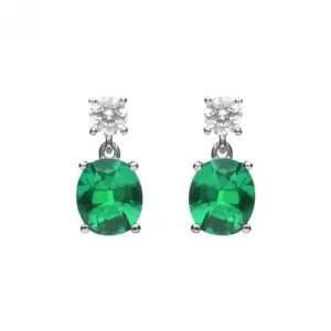 Oval Green Zirconia Drop Earrings E6199